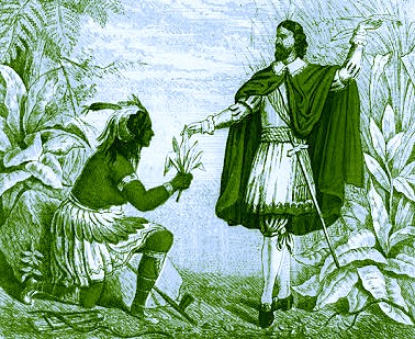 Columbus Receiving Tobacco From a Native